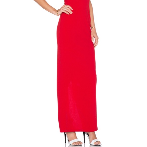 x Love Indie Polly V Cut Maxi Dress in Red - Picture 7 of 12